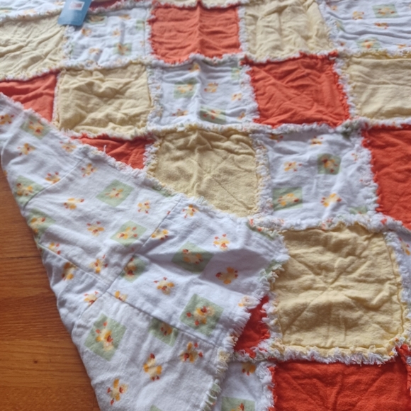 Handmade Reversible Quilted Rag Patchwork Blanket Bedding Play Mat Duck Pattern - Picture 3 of 11